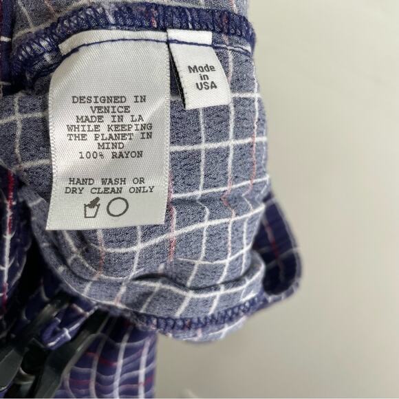 Flynn Skye Blue Purple Abstract Grid Pull On Elastic Ankle Pants Small - Picture 8 of 9